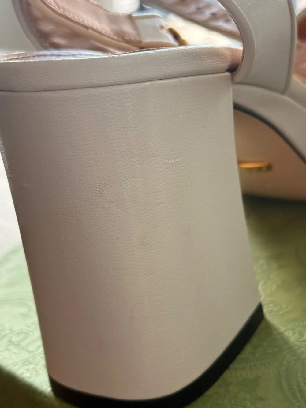 Gucci Horsebit Platform Block Heel Sandals White Leather w/ Box - Picture 3 of 5